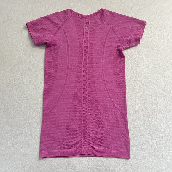 Lululemon Women Heathered Zing Pink Light Swiftly Tech Short Sleeve V-Neck Top 6 - Picture 6 of 6